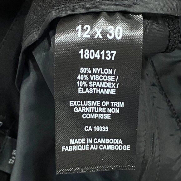 Talbots Dress Pants Womens 12 32x30 Black Nylon Tapered Office Trousers - Picture 13 of 15